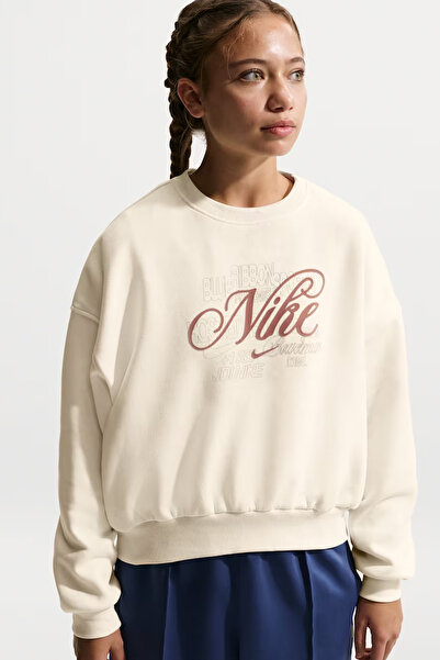 Nike Sportswear Club Fleece Girls' Loose Fit Crew Neck Sweatshirt