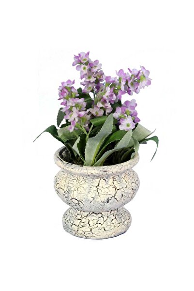 Goliat Kompozycja Sztucznych Kwiatów w Ceramicznym Doniczce 15cm - Fioletowa ...