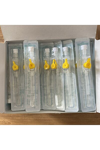 SARI İNTRAKET(ANJIOKAT-BRANUL) STERİL PAKET (100 ADET)(24 G-0,7*19 MM) ,AKIŞ:15ML/DK