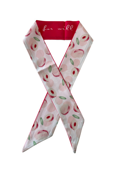 Seda Bijuteri Peach Patterned Bandana Scarf Colorful