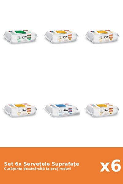 Sleepy Set of 6 Sleepy Surface Wipes: Classic, Bleach, White Soap