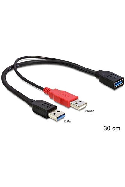 DELOCK cable USB 3.0-A female > USB 3.0-A male + USB 2.0-A male