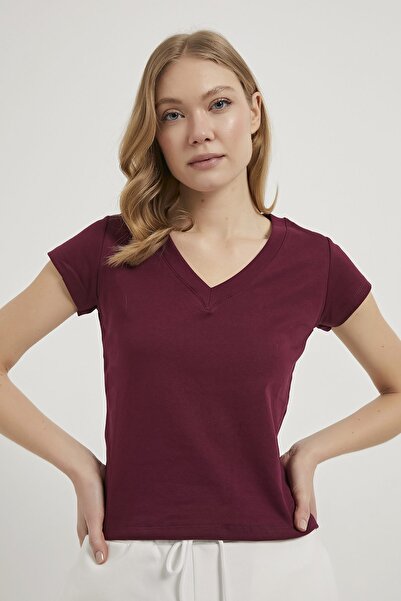 Arma Life Armalife 26652 v neck Stretchy Cropped women's t-shirt