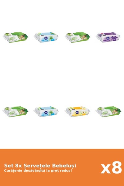 Sleepy Set of 8 Sleepy Baby Wipes: Chamomile, Lavender, Aloe Vera, Apple