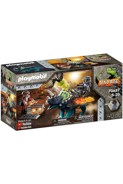 Playmobil Dino Rise - Triceratops, Batalia pentru piatra legendara