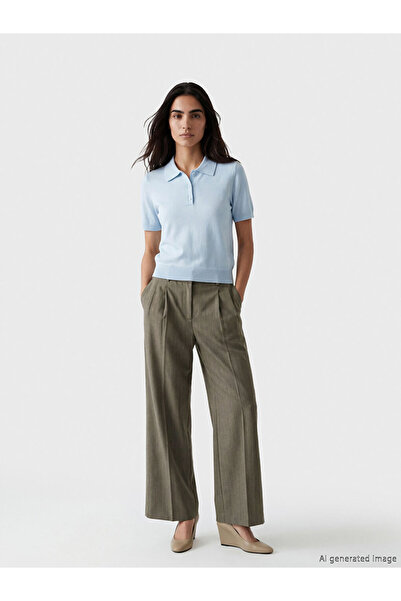 LC Waikiki Sparkling Choices from Shining Store High Waist Striped Women's Pants