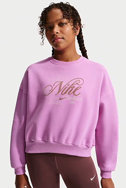 Nike Sportswear Club Fleece Girls' Loose Fit Crew Neck Sweatshirt