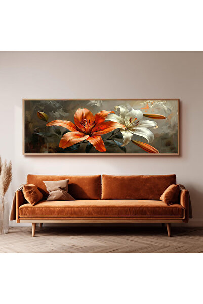 Dekorsiahome Ahşap Çerçeveli Panoramik Oturma Odası Salon Tablosu UZ0425