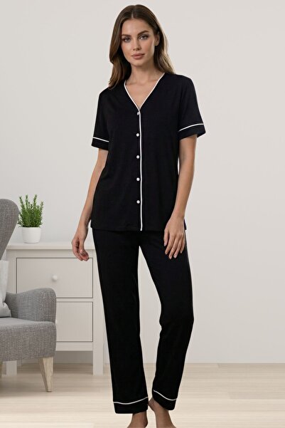 ByLohusa Σετ πιτζάμες εγκυμοσύνης Βαμβάκι τεμαχίων από ύφασμα Με κουμπιά μπρο...