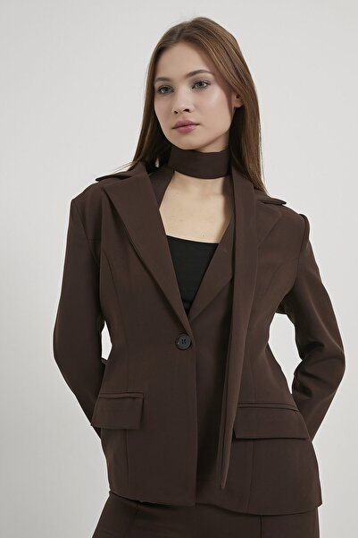 Arma Life Armalife 5554 Belden Oturtmali Fularli Blazer Women's Jacket