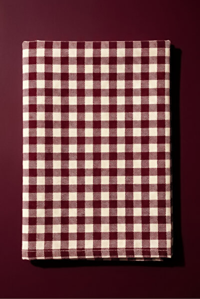 Perotti Gingham Piece Claret Red Tablecloth 170 X 170cm