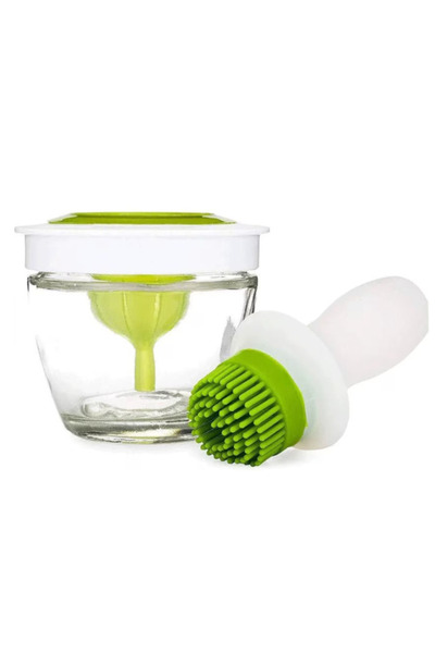 Amir Silicone oil brush, container included, white/green