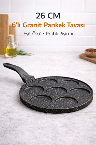 FIDUCIA Cast Iron 28 cm Pancake Pan Granite Coated Non-Stick Breakfast Pan