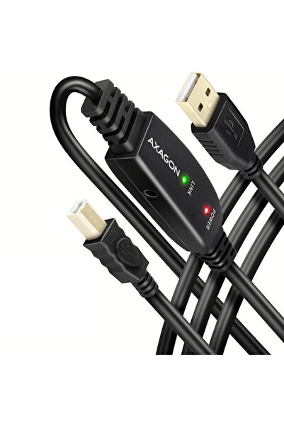 Axagon Cablu de date ADR-210B, USB repeater, 10 m, USB-A - USB-B