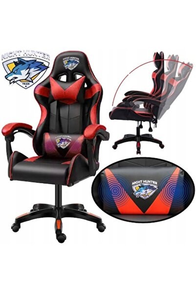 CERLO Scaun de gaming cu funcție de masaj, roșu-negru