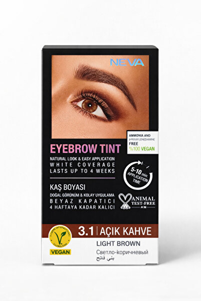 Myhoş kozmetik Eyebrow Tınt Vegan Kaş Boya Seti 3.1 Açık Kahve
