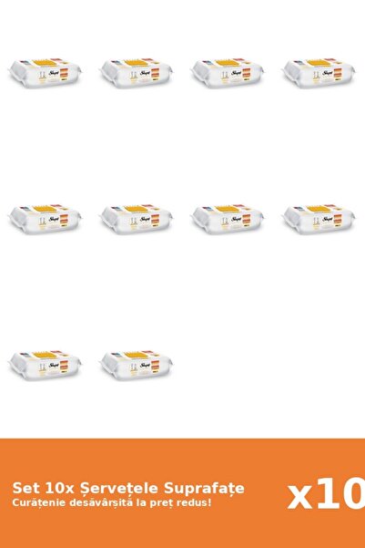 Sleepy Set 10 Șervețele umede Easy Clean, Herbal Soap Additive, multisuprafeț...