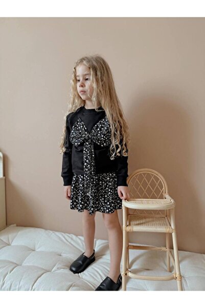 YİGİT BUTİK Set de fuste pentru fete, alb-negru, detaliu cu fundă piese