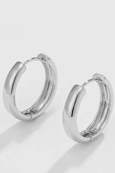 MAZEN 14mm Surgical Steel Flat Vintage Hoop Earrings Hypoallergenic One Pair