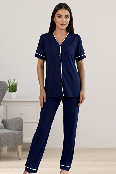 ByLohusa Pamuk komad tkanine Na dugmad sprijeda udoban kroj set pidžama za tr...