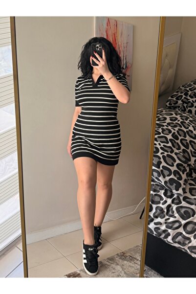 dessi butik Çizgi Desen Elbise