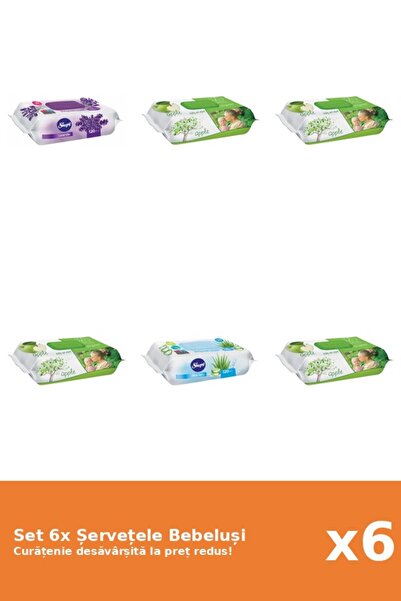 Sleepy Set of 6 Sleepy Baby Wipes: Lavender, Aloe Vera, Apple