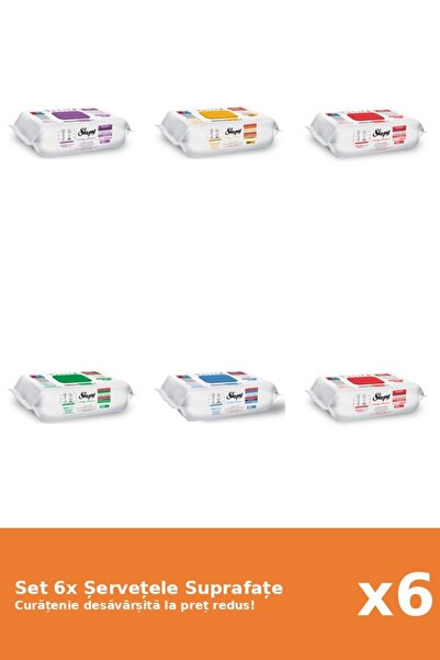 Sleepy Set 6 Șervețele Suprafațe Sleepy: Clasic, Bleach, White Soap