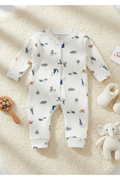 QKK بذلة سفاري للحيوانات للأطفال من الجنسين منقوش قماش مجدّل