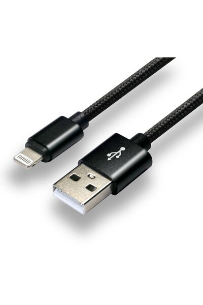 everActive cable USB Lightning 1m - Black, braided, quick charge, 2,4A - CBB-1IB