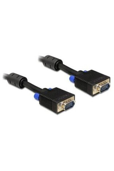 DELOCK VGA HD15M/HD15M ecranat dublu cu 2 miezuri de ferită, cablu de 1 m