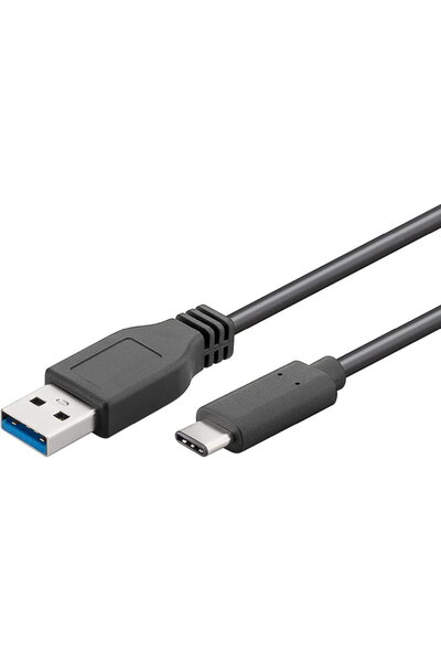 goobay Mufă USB-A 3.0 > mufă USB-C cu două fețe, cablu (negru, 3 metri)