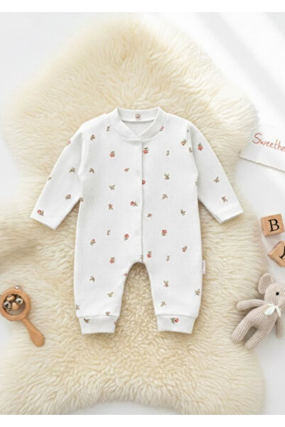 QKK بدلة بيبي ميني بنقشة زهور قماش مجدّل مكونة من قطن قطع