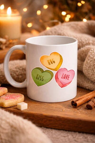 sylar Hug Kiss Love Model 10 Porcelain Mug – Chirping Heart Design, Lover's &...
