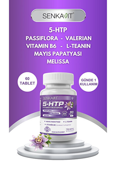 senkavit 5 HTP, Valeriana, Melisa, L-Teanin ve Vitamin B6 içeren 60 Lı Tablet
