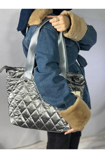 KAYGISIZ AYAKKABI Bag Gray Zippered Parachute Fabric Multi-Compartment Adjust...