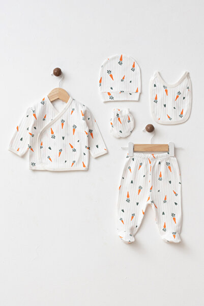 yukobaby bebeğiniz için en doğalı Bebek Havuçlu %100 Pamuk 5'li Yenidoğan Has...