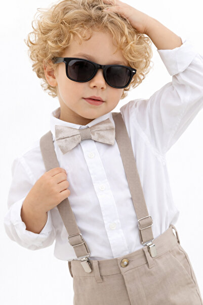 Algitsin O L A Çocuk Pantolon Askısı Papyon Seti 1-12 Yaş Unisex