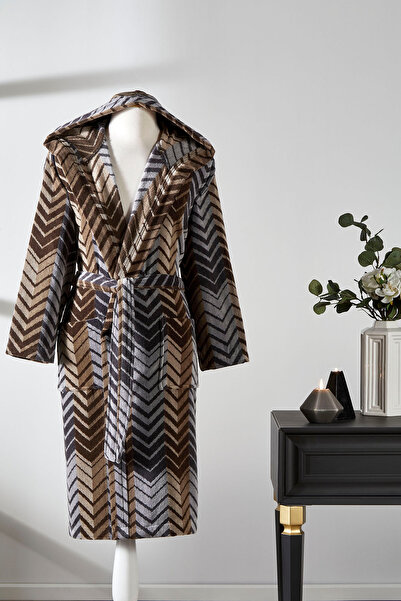 Özdilek Havajski eklektični baršunasti ogrtač sa kapuljačom