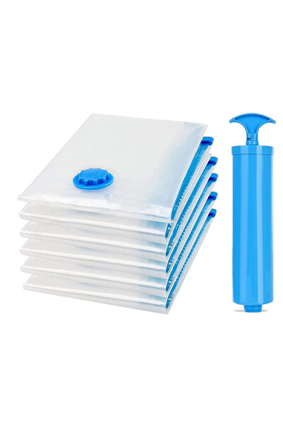 BASHAR Set de 6 saci de rufe cu vid și pompă ușor de utilizat. Diferite dimen...