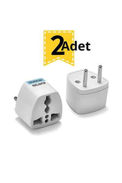 MN6 MN008 Avrupa Tipi (Type C) 2 Pin Erkek → Universal Dişi Seyahat Adaptörü ...