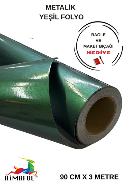 RİMAFOL METALNA ZELENA FOLIJA ZA PREMAZIVANJE ORMARIĆA ZA NAMJEŠTAJ 90 CM X 3...