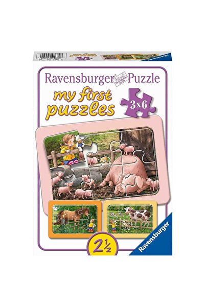 RAVENSBURGER Παζλ 3x6 Κομμάτια - Ζώα της Φάρμας (Ravensburger-05679)