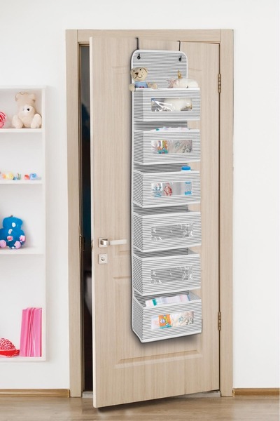 Saule 6 Katlı Kapı Arkası Düzenleyici Raf Bebek Eşyası Çocuk Odası Banyo Orga...