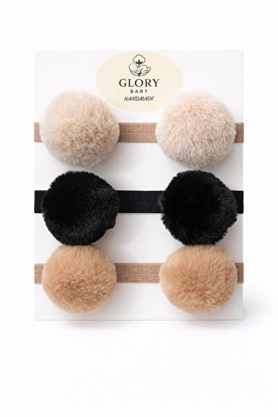 GLORY BABY Girl's Baby Pompom Bandana Set of 3
