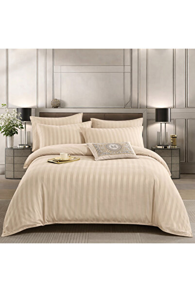 CumparaMisim Lenjerie HoReCa, pat dublu, Damasc Finetat Deluxe cu Elastic, 6 ...