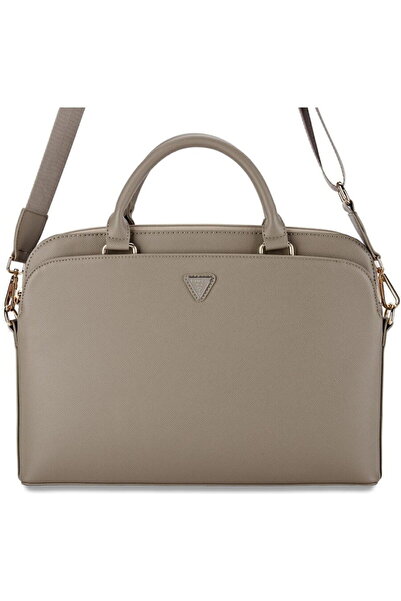 Guess 15" Laptop Bag with Zipper, Adjustable - PU Grained Triangle Logo (GUCB...