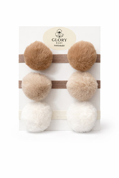 GLORY BABY Girl's Baby Pompom Bandana Set of 3