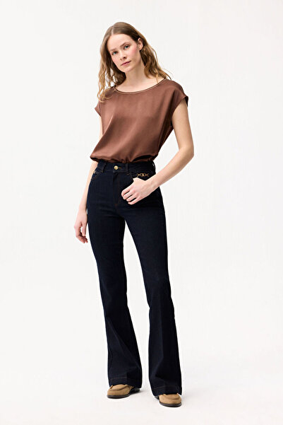 Love My Body Toka Detaylı Denim Pantolon