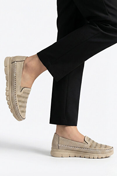 Ekonomik Ayakkabı Women's Beige Orthopedic Loafers Casual Shoes – Breathable ...