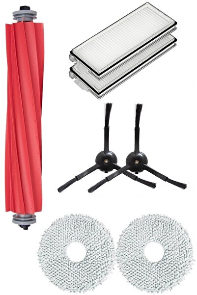 Rovexa Σετ με 7 μαύρες πλαϊνές βούρτσες συμβατό με Roborock Q Revo Plus